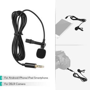 Andoer EY-510A Mini Portable Clip-on Lapel Lavalier Condenser Mic Wired Microphone for iPhone iPad Android   DSLR Camera Computer PC Laptop