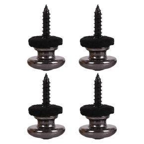 4PCS Wool Copper Guitar Strap Lock Locking Pegs Pins Mushroom Shape End Button for Acoustic Classical Guitar Black