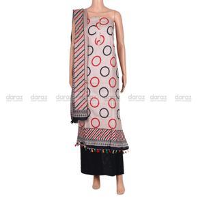 New Unstitched High Quality Skin print Batik Three Piece AC Cotton for Women - Dress For Girls - 3 Pice Dress - Three Piece
