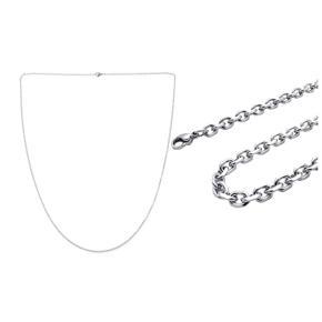 BRADOO- Jewelry Woman Chain, Stainless Steel "O" Necklace, Silver - 2 mm Wide - 70 cm Long & Jewelry Necklace, Stainless Steel Necklace, Silver - Width 5mm - Length 70cm