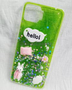 OPPO F17 - Hello Kitty Chocolate Luxury Clear Crystal Glitter Bling Sequins Silicone Back Case Cover