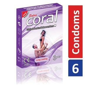 Coral Long Lasting Lubricated Condoms - 6 PCS _(2 Packet)_