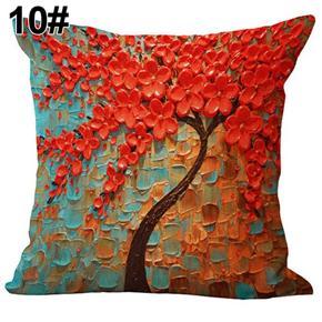 Flower Cotton Linen Pillow Case Waist Back Throw Cushion Cover Home Sofa Decor