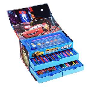 54-Piece Cars Mcqueen Drawing Art Set in Papercard Box for Kids