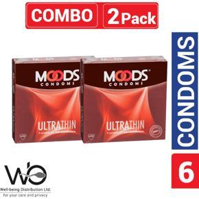 Moods - Ultra Thin Condom - Combo Pack - 2 Packs - 3x2=6pcs
