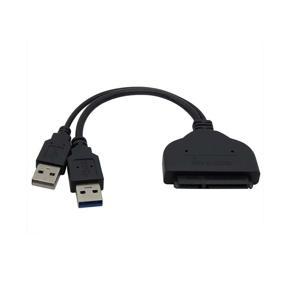 Black Portable Size USB 3.0 to 2.5" SATA III Hard Drive Adapter Cable - black