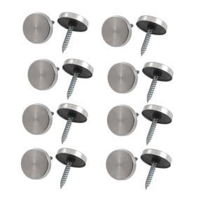 8 Pcs 14mm Dia Stainless Steel Decorative Mirror Screw Cap Nails