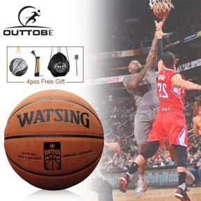 Outtobe Basketball Balls Size 7 Leather Material Basketball Ball Outdoor Indoor Training Ball Free With Net Bag Inflator Pin and Waterproof Bag