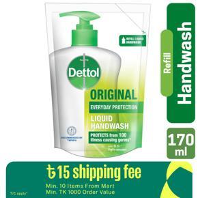 Dettol Handwash Original 170ml Refill, Liquid Soap with protection from 100 illness-causing germs