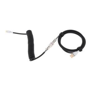 Coiled Cable Wire Scalable USB TPU Metal 5V 4A Connector Keyboard Cable Type C Coiling for Mechanical Keyboard Computer Earphone