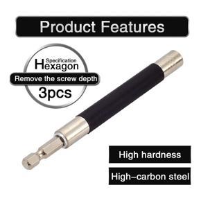 XHHDQES 3Pcs 80/120/140mm 1/4Inch Hex Shank Bit Holder Extension Quick Change Screwdriver Connection Rod Adapter Sleeve