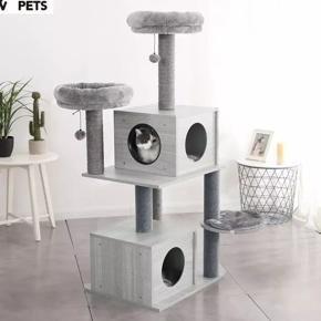 domestic and Persian pet cat tree tower condo house scratcher post toy for cat kitten cat jumping toy with ladder playing tree coco pets