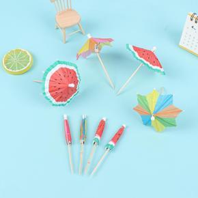 50PCS Cocktail Umbrella Sticks Decorative Toothpicks Fruit Dessert Drinks Picks Creek