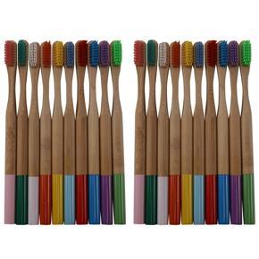 ARELENE 20-Pack Bamboo Toothbrush Medium Bristles Biodegradable Plastic-Free Toothbrushes Cylindrical