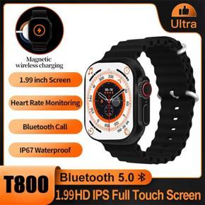 T800 Ultra Smartwatch Wireless Charging Bluetooth Call Watch For Men Women IP67 Waterproof Heart Rate Sleep Monitoring Smart Watch 1.99" HD Screen