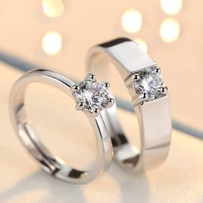 AD Stone Love Promise Couple Finger Ring