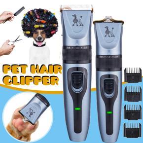 USB Rechargeable Pet Dog Cat Hair Clipper Hair Cutting Machine Paw Shaver Clipper Nail Hair Trimmer Grinder Grooming Tool Low Noise Low Virbration - Small Head