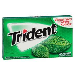 Trident Spare Mint Flavor (Sugar Free) Gum - 14 Sticks