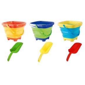 BRADOO Beach Bucket and Sand Shovel Set,Kid's Beach Toy,2L Foldable Portable Beach Bucket,for Children to Play on the Beach