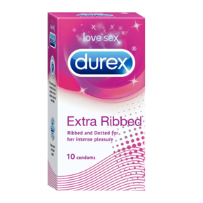 Durex Condom Extra Ribbed - 10Pcs Pack