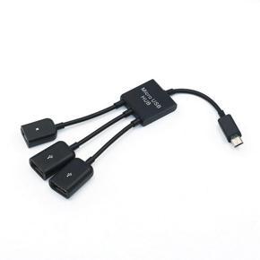 3 in 1 Micro USB OTG Cable Data Transfer Micro USB Male to Female Adapter Game Mouse Keyboard Adapter Cable Models: (black)