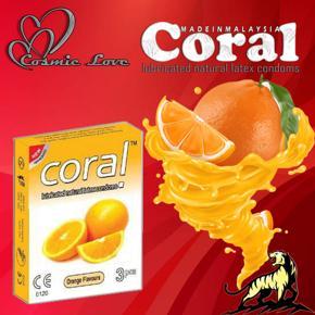Coral Condom Orange Flavours 3 pcs