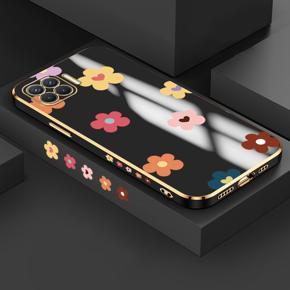 Hontinga for OPPO F17 Pro A93 2020 Case Luxury 6D Plating Color Cartoon Flowers Side Pattern Soft Back Cover Silicone Square Phone Cases