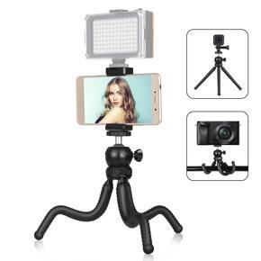 PULUZ Mini Octopus Flexible Tripod Holder with Ball Head y Phone Clamp + Tripod Mount Adapter y Long Screw for SLR Cameras, GoPro, Cellphone, Size: 25cmx4.5cm