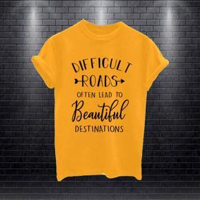 Ladies Yello Difficult Half Sleeve T-shirt