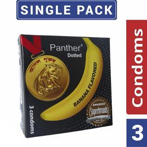 Panther - Dotted Banana Flavored Condom - Single Pack - 3x1=3pcs