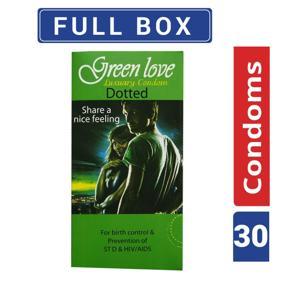 GREEN LOVE  Dotted condoms 30 pic 1 box