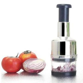 Stainless Steel Chopper Cutter Slicer Peeler Dicer Vegetable Onion Garlic Kitchen Pressing Food- Silver