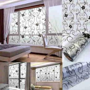 Flower Design Electrostatic Privacy Glass/Window cabinet sticky sheet 40x100