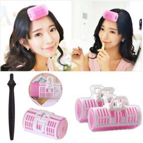 (Mango) Since the adhesive rollers Curlers plastic curl tool volume hair clips Lash rollers - A small handle