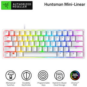 Razer Huntsman Mini Mechanical Keyboard Linear Optical Switch 61 Keys Wired RGB Keyboard for PC Laptop Silver