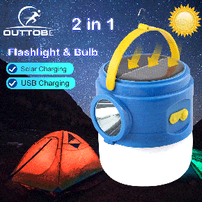 Outtobe Camping Lights 2 in 1 Solar Light USB Rechargeable Lanterns Brightest COB LED Light Solar Charging Lantern Portable Hanging Lamp Dual Power Supply Portable Waterproof Tent Bulb Emergency  for 