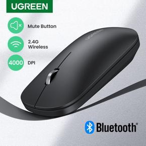UGREEN Mouse Bluetooth 5.0 Wireless Mouse 4000 DPI Silent Click 2 Mode Mute Mice For MacBook PC Tablet Laptop Mouse