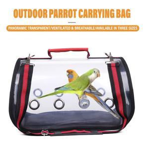 Outdoor Portable Pet Parrot Bird Carrying Handhold Shoulder Bag With Stand Stick - 32x17x18cm
