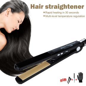 Ubeator -2.5CM Panel LCD Screen Display Hair Straightener Flat Iron Hair Curler Wave Straightening Iron Salon Tool-630-Black