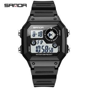 SANDA Men Sports Watch LED Military Users Outside Running Timing Electronic Digital Waterproof Watch Fashion Luxury Watch