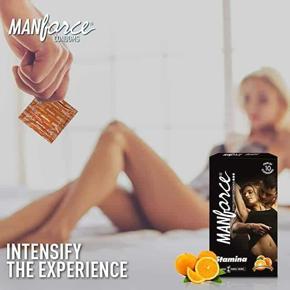 Manforce Condoms Stamina Orange Flavored 1 pack 10 pcs