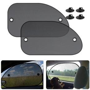 2Pcs Universal Size 25.59X14.96 Inch Car Sun Shade for Side Window with Suction Cups for Baby Kids and Pets