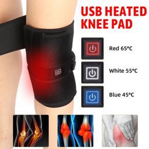UK Electric Heated Knee Pad Warm Therapy Wrap Belt Brace Arthritis Pain Relief -