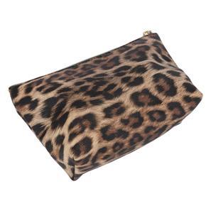 PU Leather Makeup Bag, Makeup Bag Lightweight Tear Resistant Leopard Versatile Keep Tidy Waterproof for Travel for Eyeshadow