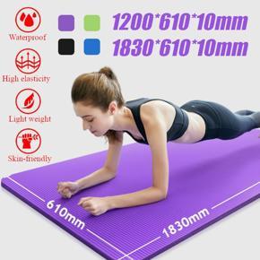183x61x10cm Yoga Mat Pad Fitness Shockproof Non-slip Exercise Gym Meditation - blue