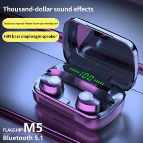 M5 TWS Binaural Touch Stereo Wireless Bluetooth Earphone CVC8.0 Lossless Portable Audio Sport Headphones