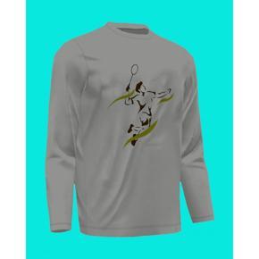 Badminton 8 Ash long Sleeve T-Shirt For Men