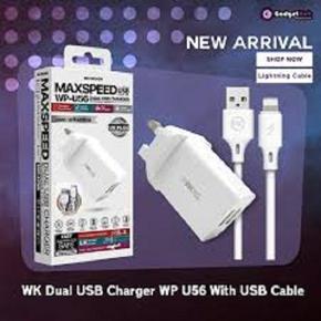 WK Design Remax Max Speed WP-U56 Dual USB 2A Fast Charging Charger Overcharge Protection