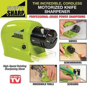 Swifty Sharp Cordless Motorized Knife Blade Sharpener Green Swift Sharp Smart Blade Knife Sharpener