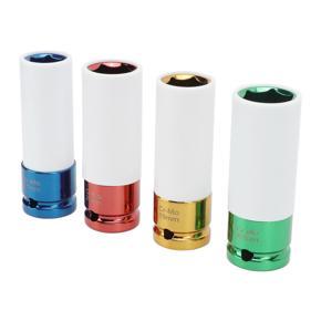 1/2in Nut Impact Socket, Wheel Nut Protector Socket Universal 4PCS for Repairing